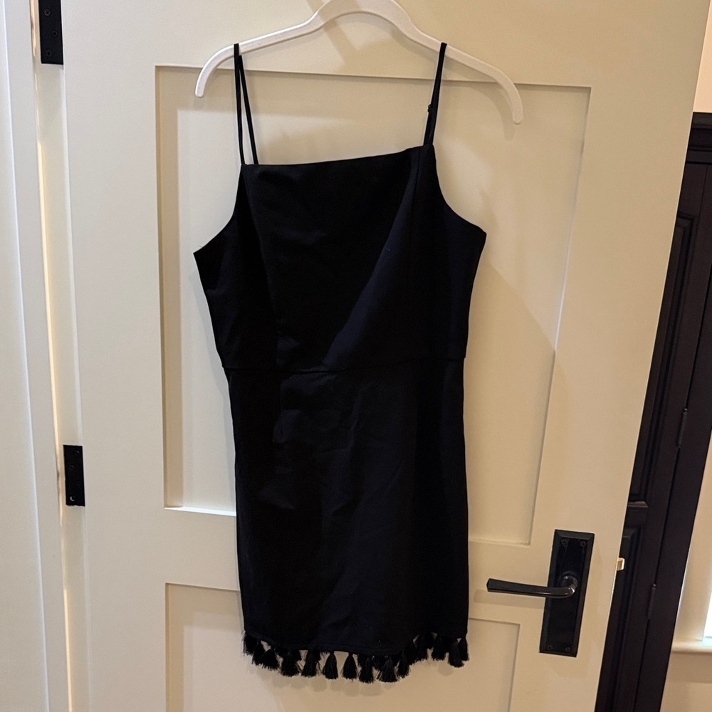 Chic Black Tassel Mini Dress